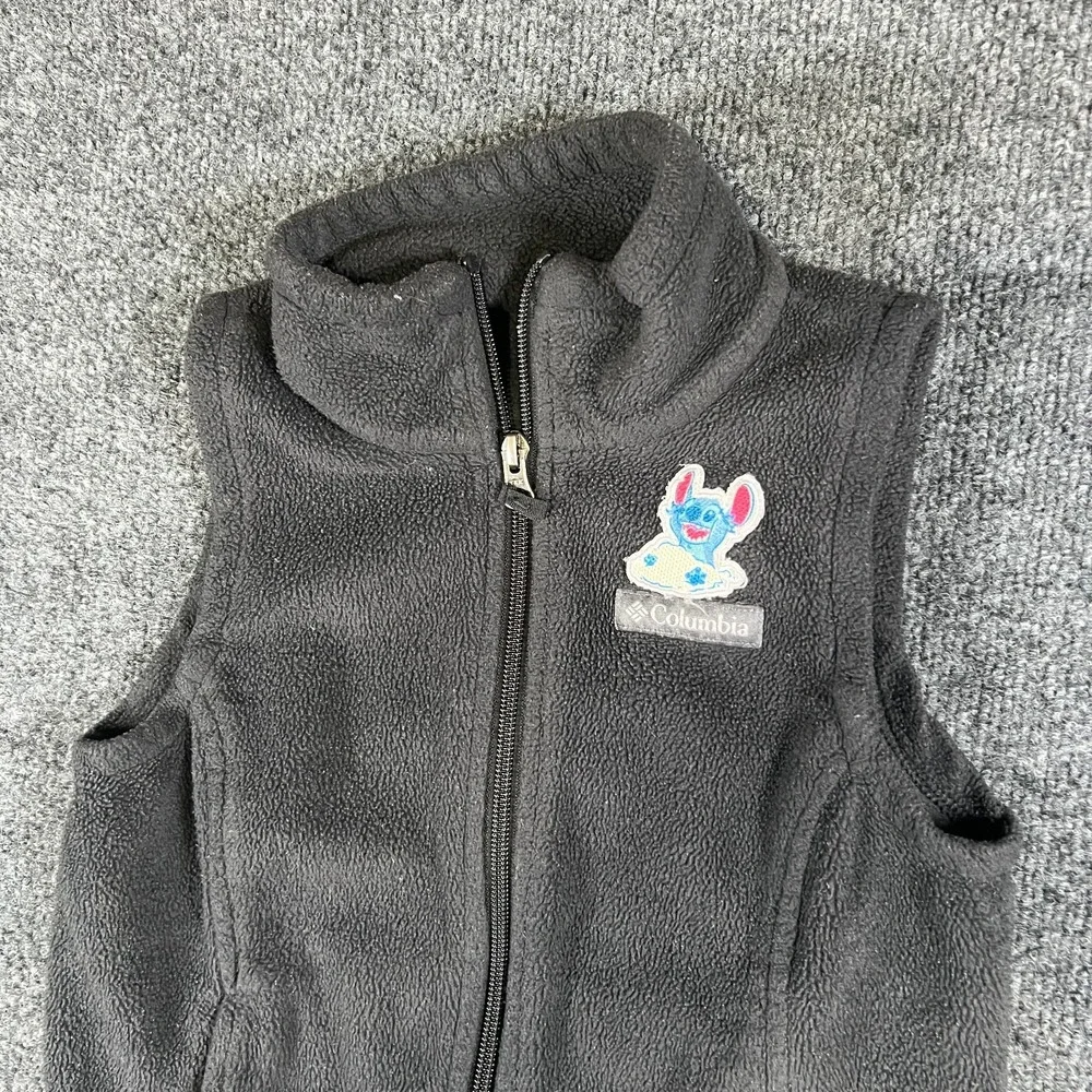 Columbia Sportswear Benton Springs Fleece Vest Girls Small (7/8) Black Mock Neck
